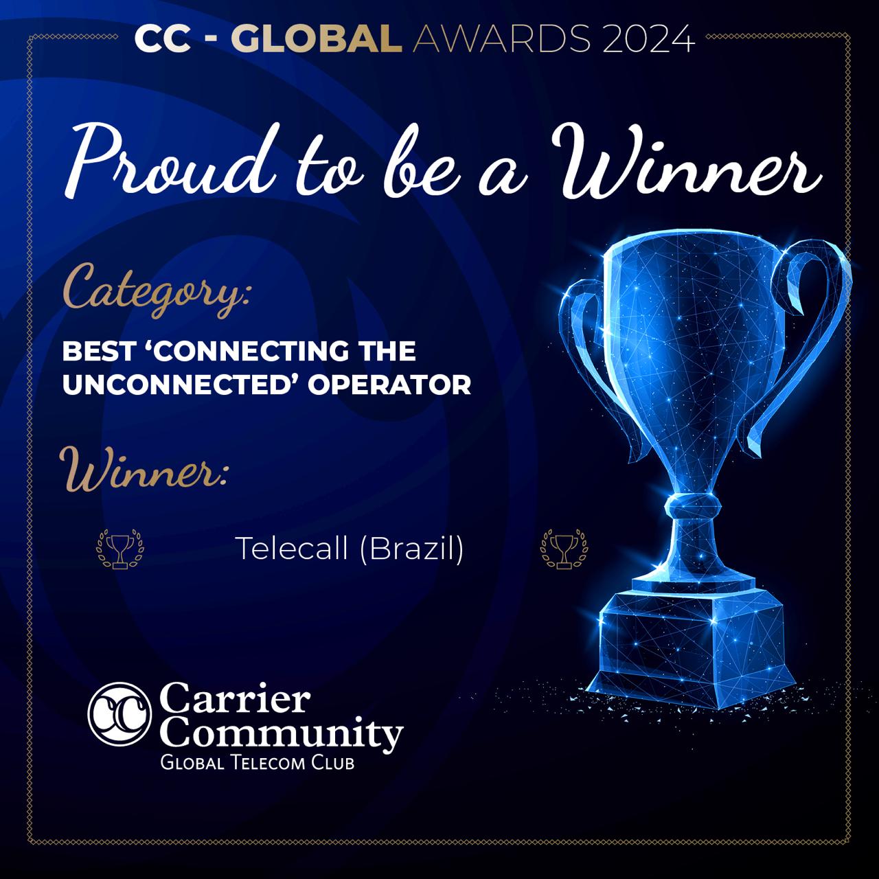 Telecall é Destaque na 8ª Edição do CC-Global Awards e Conquista o Prêmio de ‘Melhor Operadora Conectando os Desconectados’